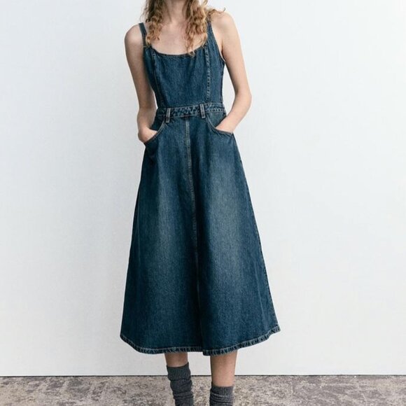 NWT Zara Denim Dress - Picture 1 of 4